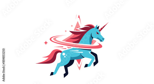 a simple masculine unicorn logo 