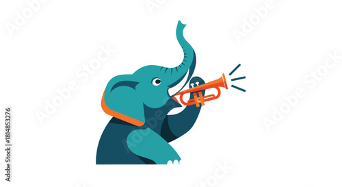 illustration of an elephant cartoon character 
