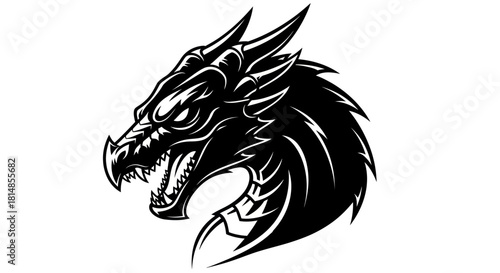 Fierce Dragon Head Roaring with Intricate Details and Powerful Expression.