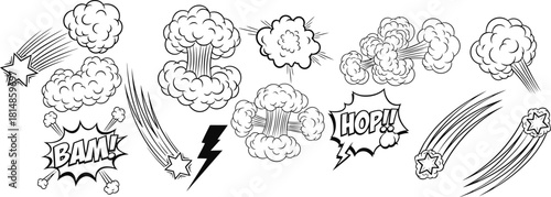 Assorted black and white tattoo flash sheet designs