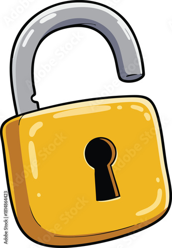 Open padlock icon security concept unlocked safety symbol vector illustration