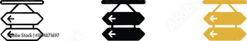 signpost wayfinding icon duo flat glyphs for map and interface