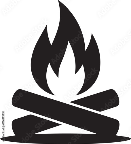campfire logo campfire emblem for camping apps signage vector illustration