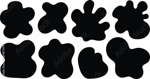 Abstract shapes collection featuring organic forms suitable for creative projects and design elements 