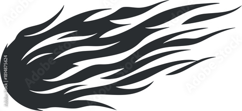 Dynamic black vector illustration of flowing hair design, perfect for beauty, fashion branding, and creative projects