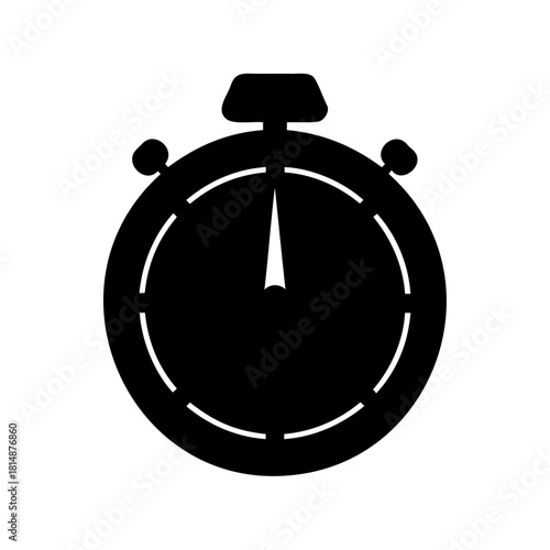 Digital stopwatch icon for timekeeping, speed, and precision. Vector, illustration
