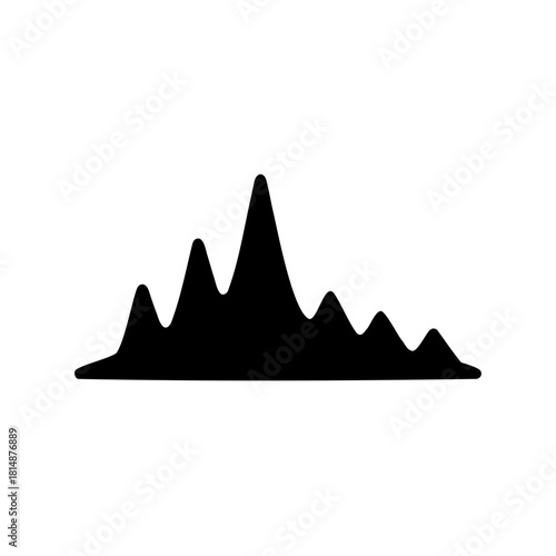 Abstract black mountain range silhouette simple icon design Vector, illustration