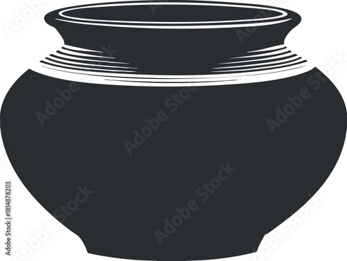 Silhouette of an antique ceramic vase with elegant curves and decorative lines.