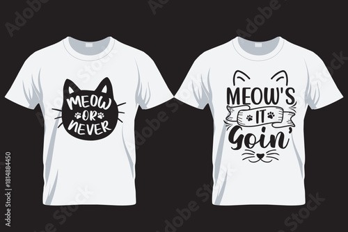 Meow's it goin, Cat lover T Shirt Design , Print on Demand Design
