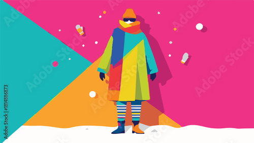 Colorful Winter Fashion Girl Illustration