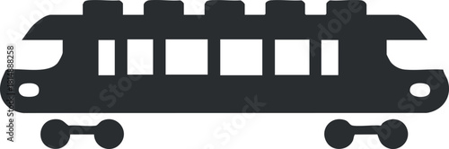 Silhouette vector illustration of a train in minimalist style for transportation and travel concepts