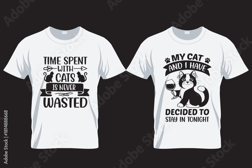 Time spent with Cat lover T Shirt Design , Print on Demand Design
