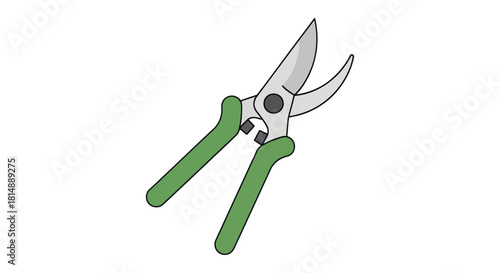 Green-handled pruning shears