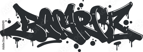 Bold black graffiti vector illustration featuring stylized lettering, ideal for urban art applications and modern design projects