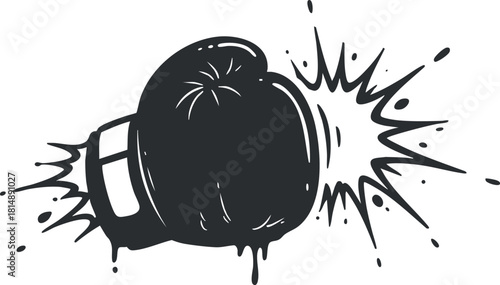Dynamic black and white vector illustration of an explosion effect, ideal for action-themed designs and creative projects