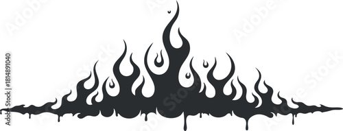 Stylized black flame vector illustration suitable for graphic design, branding, and decorative projects.