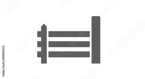 Simple gray fence icon
