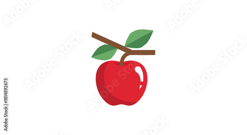 Red apple on a branch