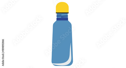 Blue bottle with yellow cap
