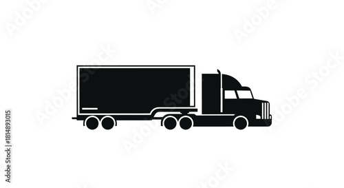 Black silhouette of a semi-truck