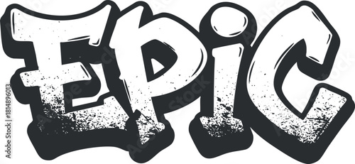 Bold graffiti-style vector illustration of the word 'Epic' for urban art and creative design projects