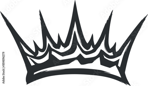 Stylized vector illustration of a crown symbolizing royalty, elegance, and prestige, ideal for branding and design projects.