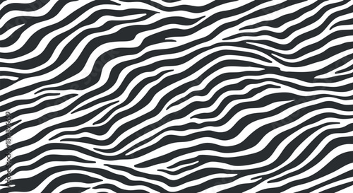 Stylish black and white zebra pattern vector illustration for textile design and modern graphic projects