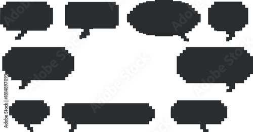 Set of minimalist vector speech bubbles in various shapes for communication and dialogue design projects