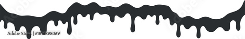 Stylized black vector illustration featuring a smooth drip design, perfect for creative backgrounds and modern graphics
