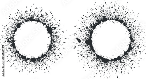 Dynamic vector illustration of black splatter circles for creative design and artistic projects