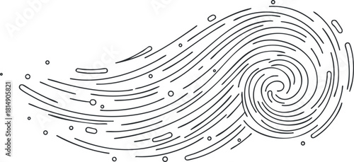 Abstract vector illustration of flowing lines and spirals, ideal for modern design projects and creative backgrounds