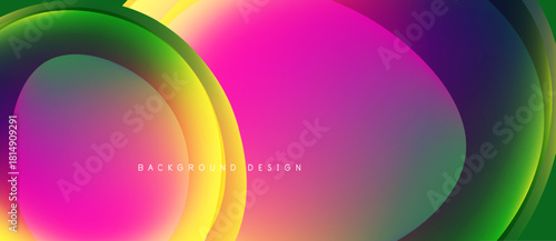 Abstract colorful layers create dynamic visual effect. Gradient hues blend, forming flowing shapes. Modern design element for backgrounds.