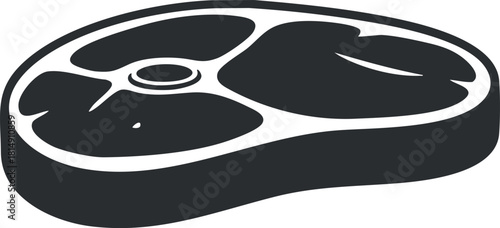 Stylized vector illustration of a beef steak, perfect for food-related branding and culinary design projects