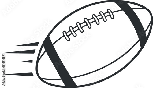 Dynamic vector illustration of a rugby ball in motion, suitable for sports branding and design projects
