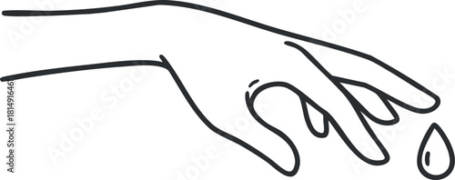 Minimalist line art vector illustration of a hand gesture, ideal for creative design projects and symbolic representations