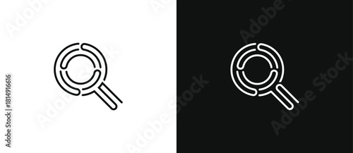 Magnifying glass search logo icon symbol sign Design Element. Vector illustration template