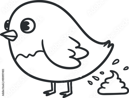 Cute cartoon vector illustration of a whimsical bird with a playful expression and humorous pose, perfect for children's books or playful designs