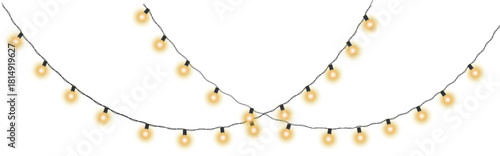 Softly glowing golden lights arranged in a gentle curve against a dark background