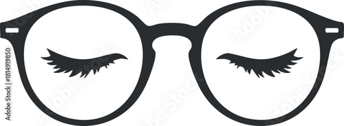 Minimalist black and white vector illustration of stylish glasses for fashion and accessory design projects