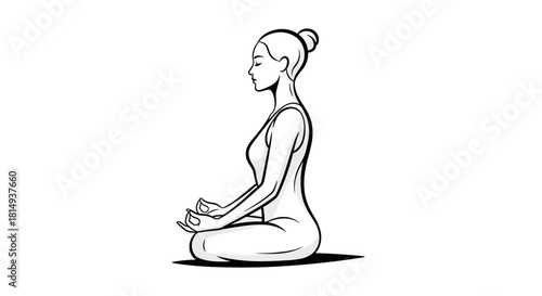 Woman in Meditation Pose: Serene Focus and Inner Peace.