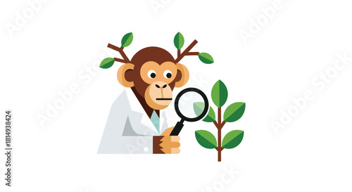 Monkey scientist studies plant