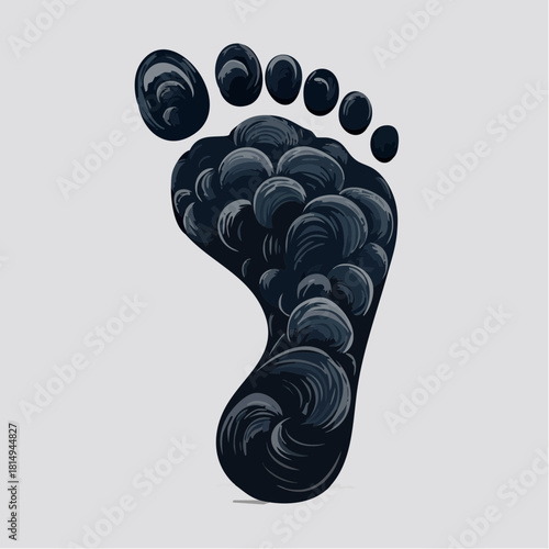 Conceptual Carbon Footprint Pollution Icon