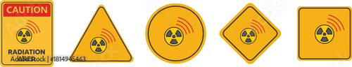 Radiation Area Sign board | Caution Radiation Area Sign Set | Warning Symbols For Nuclear Power, Science, Health and Industrial Safety