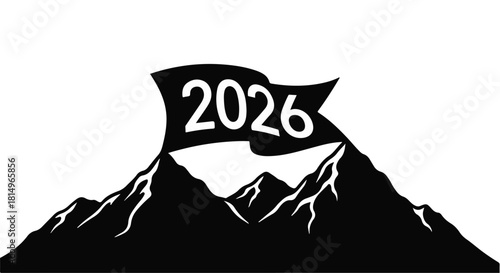 Summiting new heights with the year 2026 flag reaching its peak