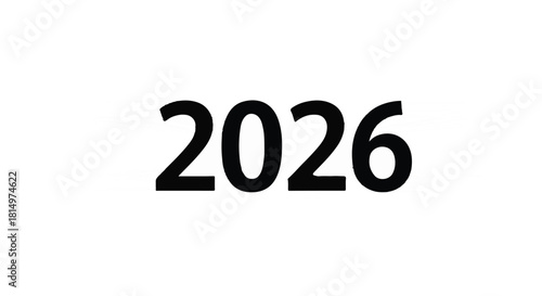 Bold numeral 2026 displayed prominently on a clean white background, symbolizing the upcoming year.