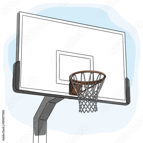 Basketball hoop with backboard in modern design for sports concept  