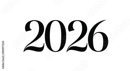 Elegant typography for the year 2026, symbolizing future aspirations and new beginnings.