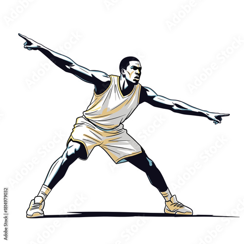 Basketball player jumping for a dunk while defended by opponent  