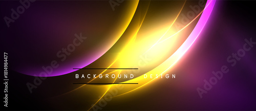 Abstract vibrant background. Yellow, purple hues blend, creating dynamic light effects. Modern design element for digital projects.
