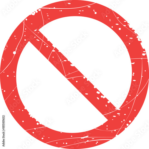 vector illustration red worn texture rubber stamp forbidden sign